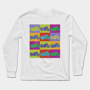 Vintage coloured silhuette Motorcycles Long Sleeve T-Shirt